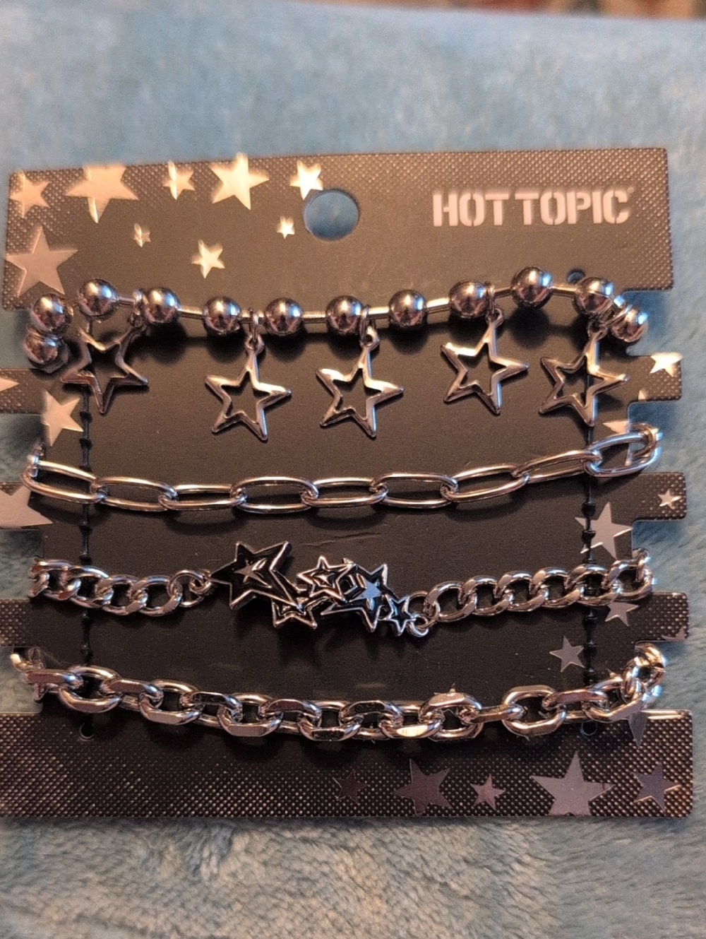Hot Topic Silver Star Multi-Layer Bracelet Pack